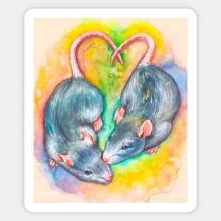 The watercolor rats (mouses) Sticker